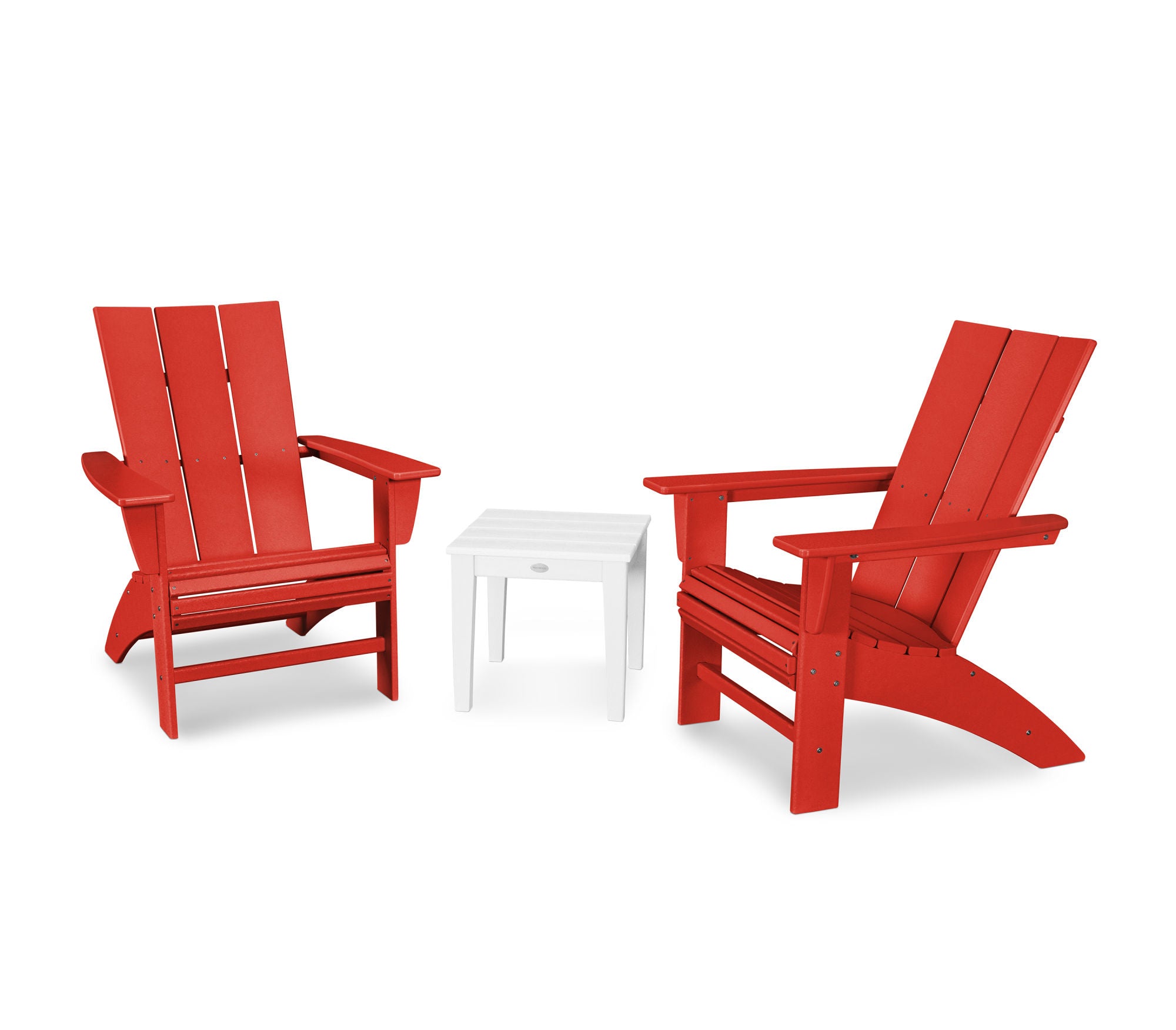 POLYWOOD Modern 3-Piece Curveback Adirondack Set