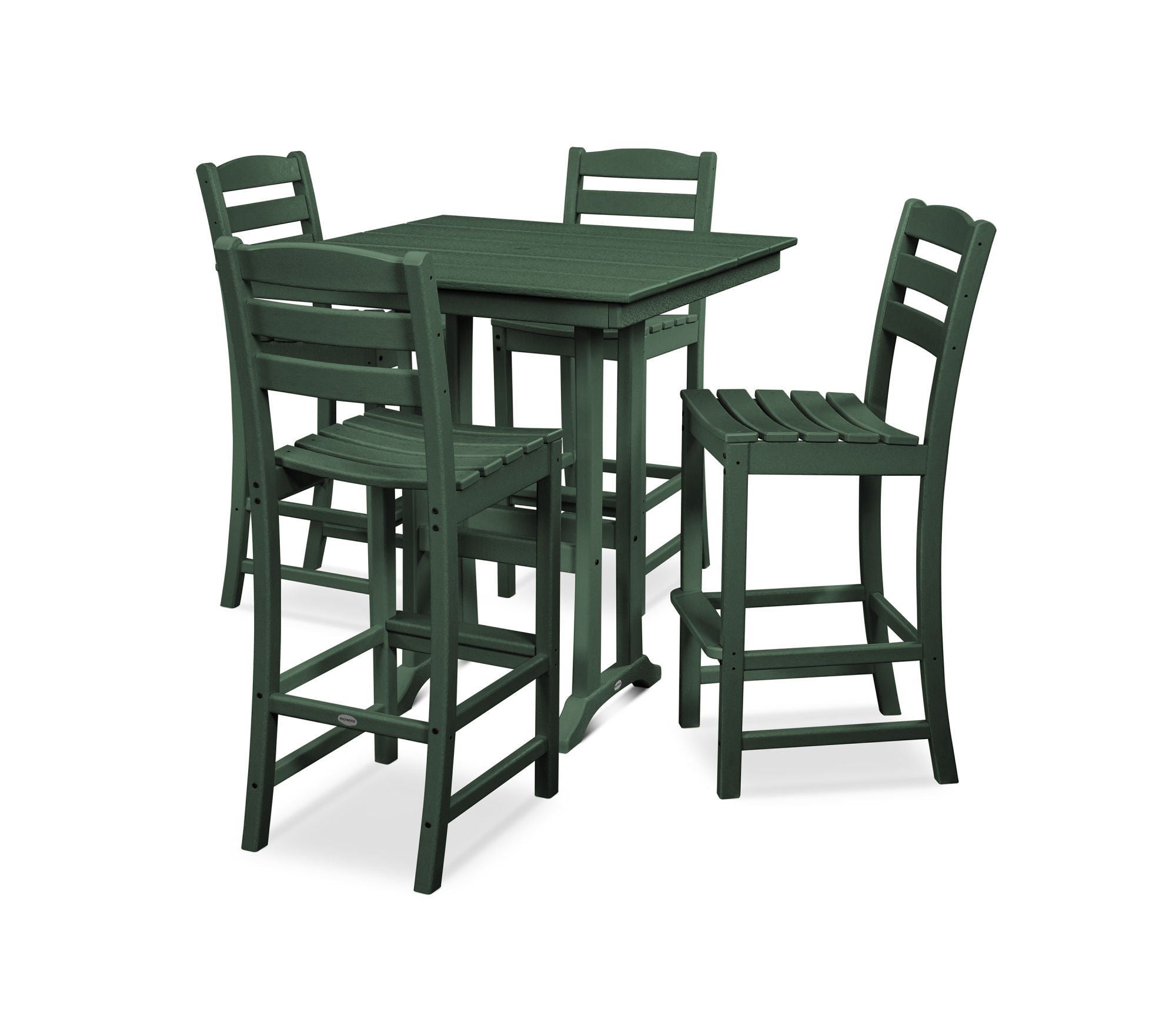 POLYWOOD La Casa Café 5-Piece Farmhouse Trestle Bar Set