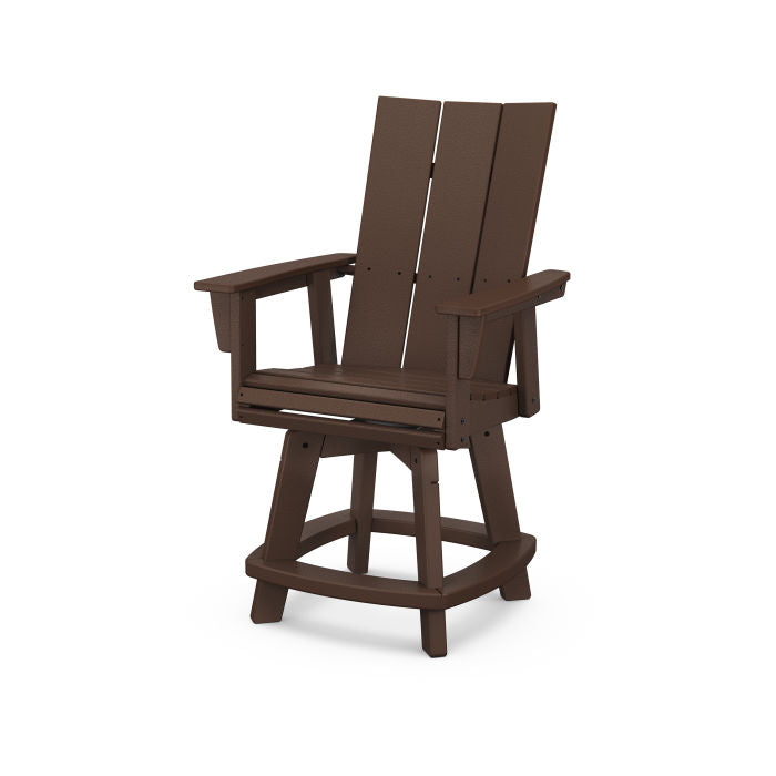 POLYWOOD Modern Curveback Adirondack Swivel Counter Chair