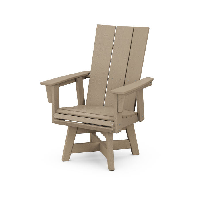 POLYWOOD Modern Curveback Adirondack Swivel Dining Chair