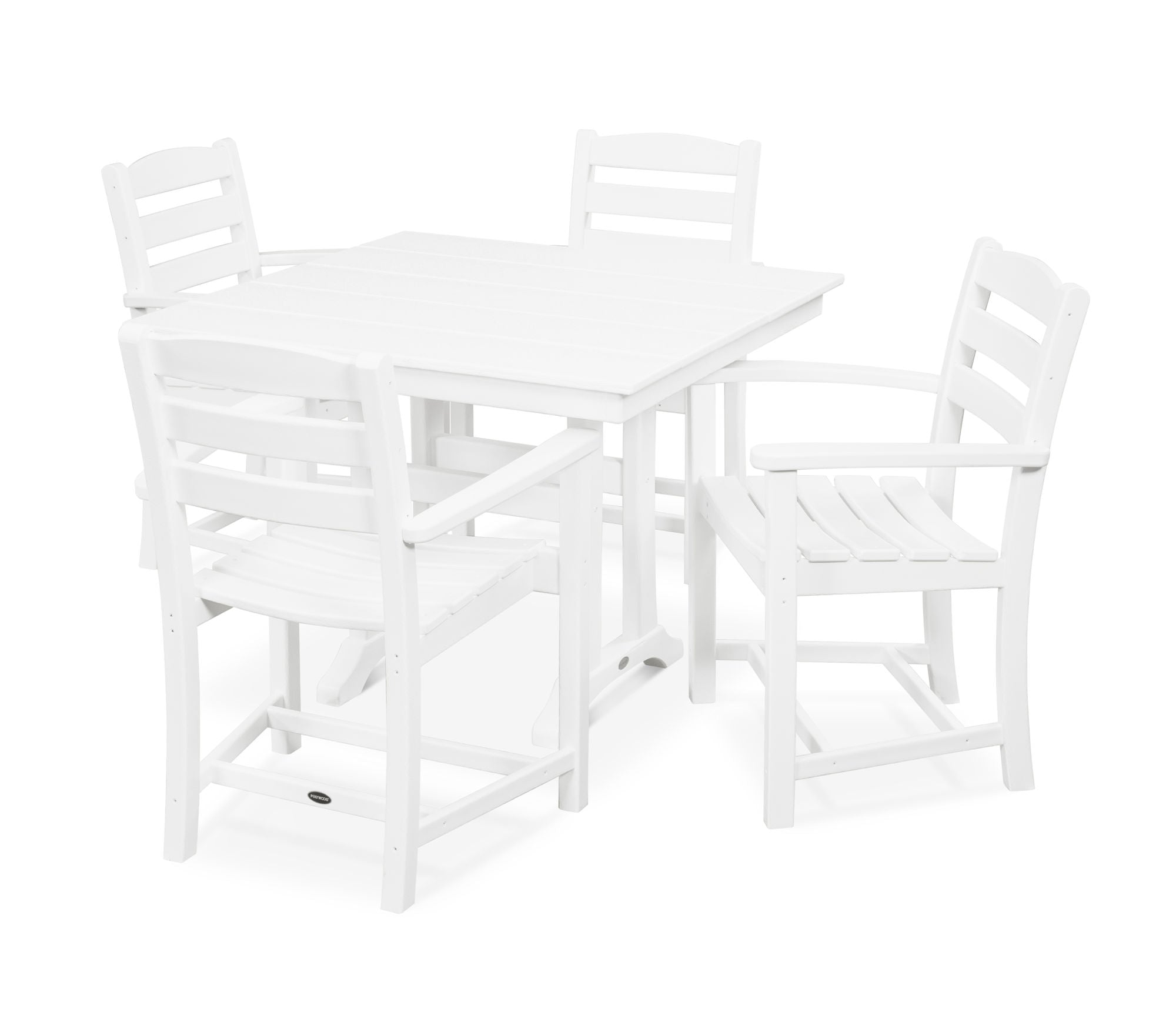 POLYWOOD La Casa Café 5-Piece Farmhouse Trestle Arm Chair Dining Set