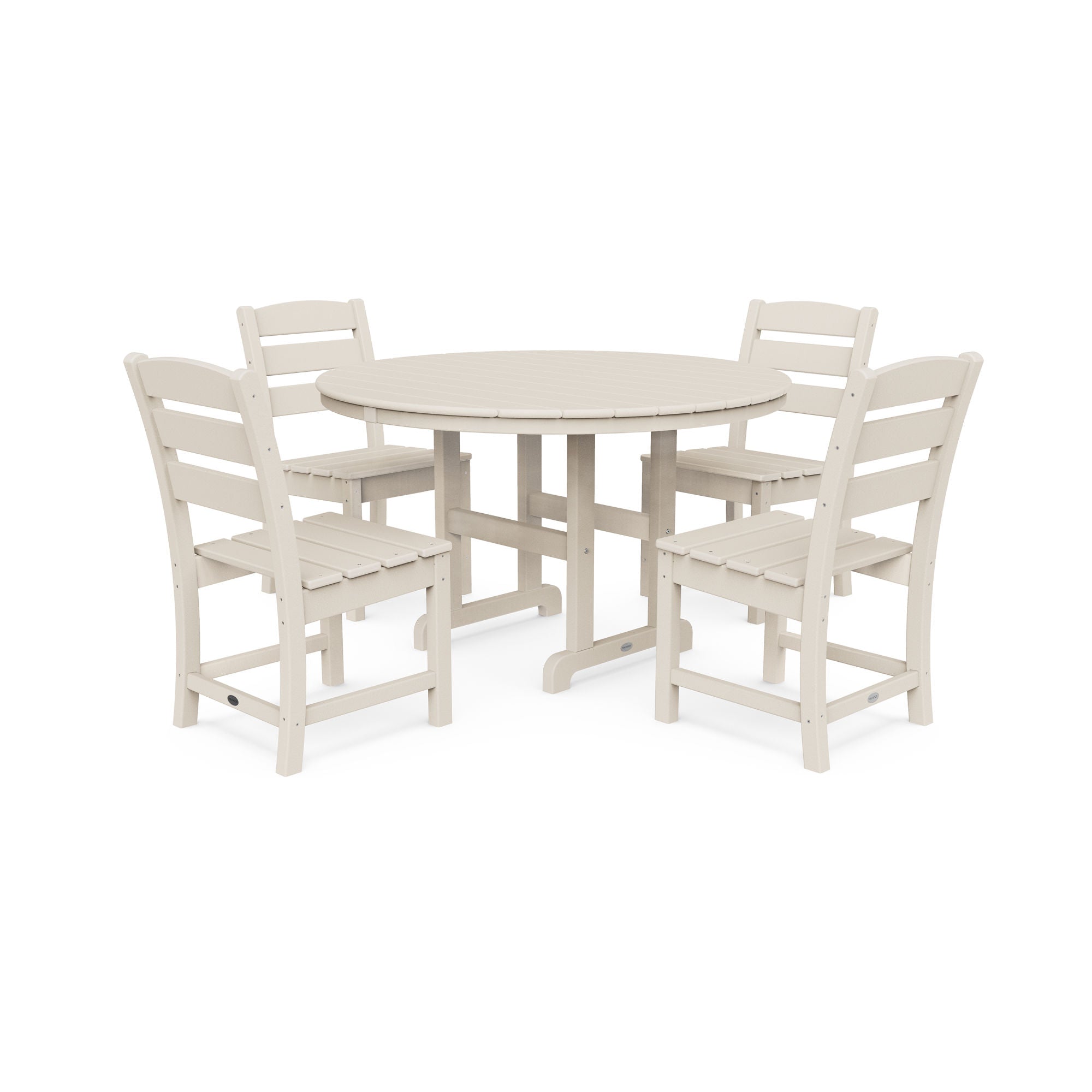 POLYWOOD Lakeside 5-Piece Round Side Chair Dining Set