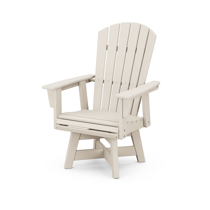 POLYWOOD Nautical Curveback Adirondack Swivel Dining Chair