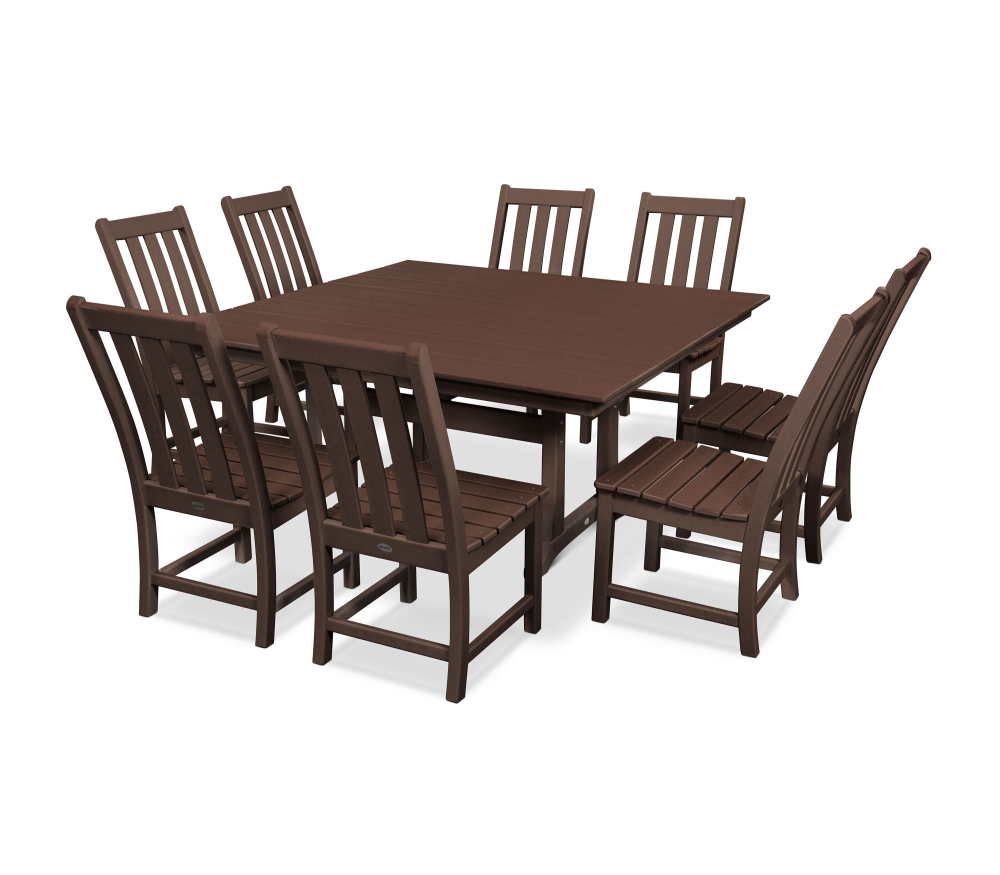 POLYWOOD Vineyard 9-Piece Farmhouse Trestle Dining Set