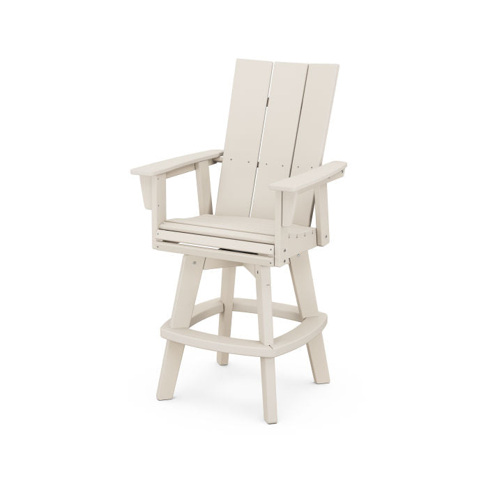 POLYWOOD Modern Curveback Adirondack Swivel Bar Chair