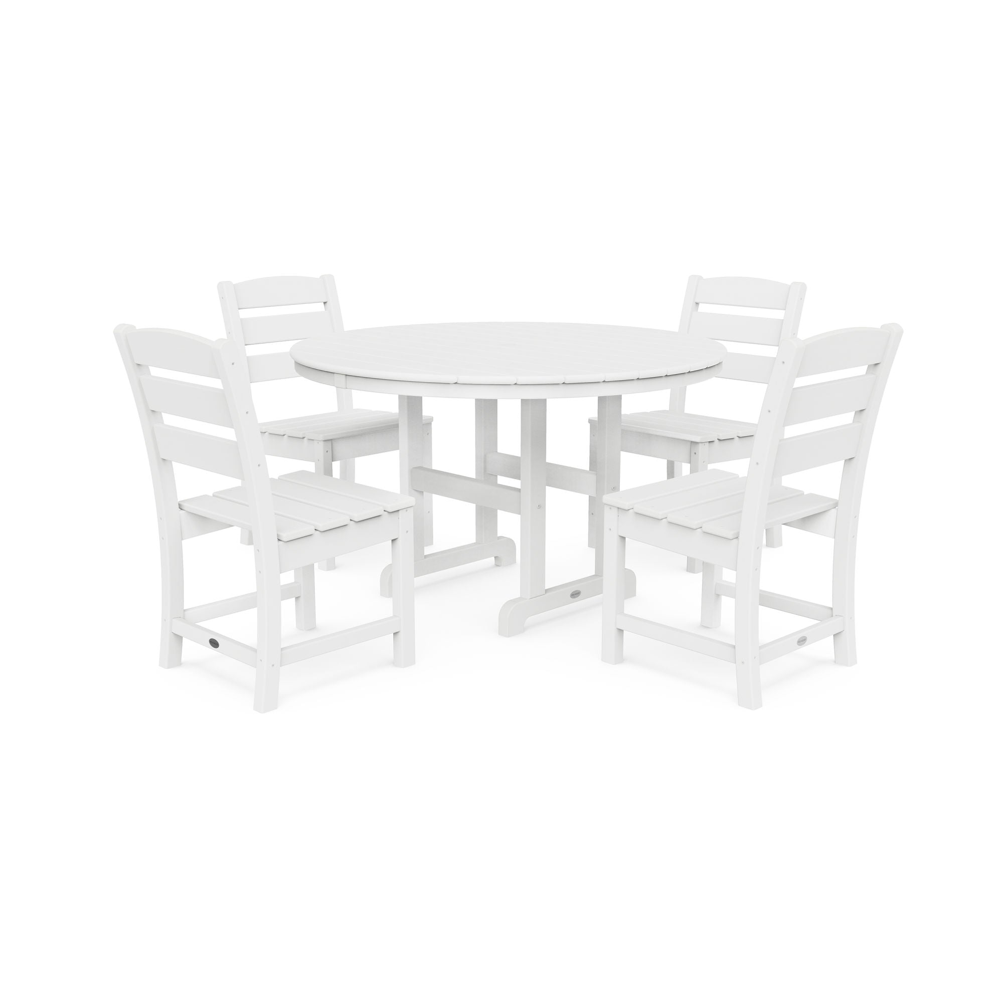 POLYWOOD Lakeside 5-Piece Round Side Chair Dining Set