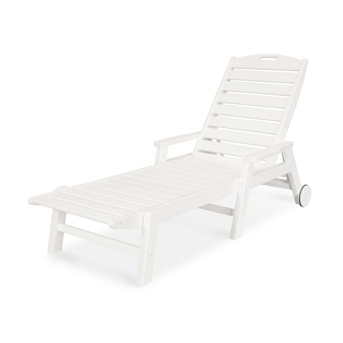 POLYWOOD Nautical Chaise w/ Arms & Wheels - Stackable