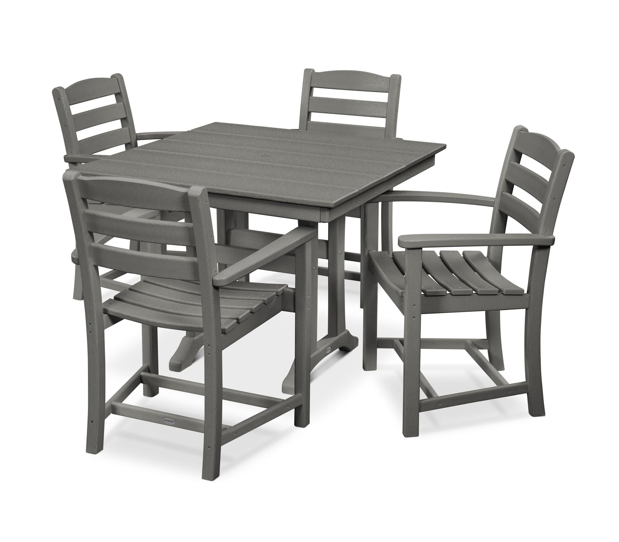POLYWOOD La Casa Café 5-Piece Farmhouse Trestle Arm Chair Dining Set
