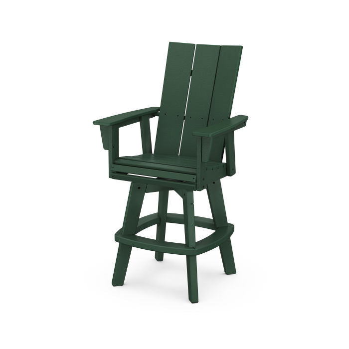 POLYWOOD Modern Curveback Adirondack Swivel Bar Chair