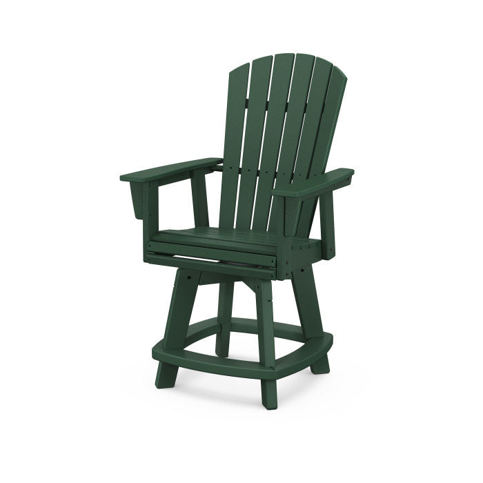 POLYWOOD Nautical Curveback Adirondack Swivel Counter Chair