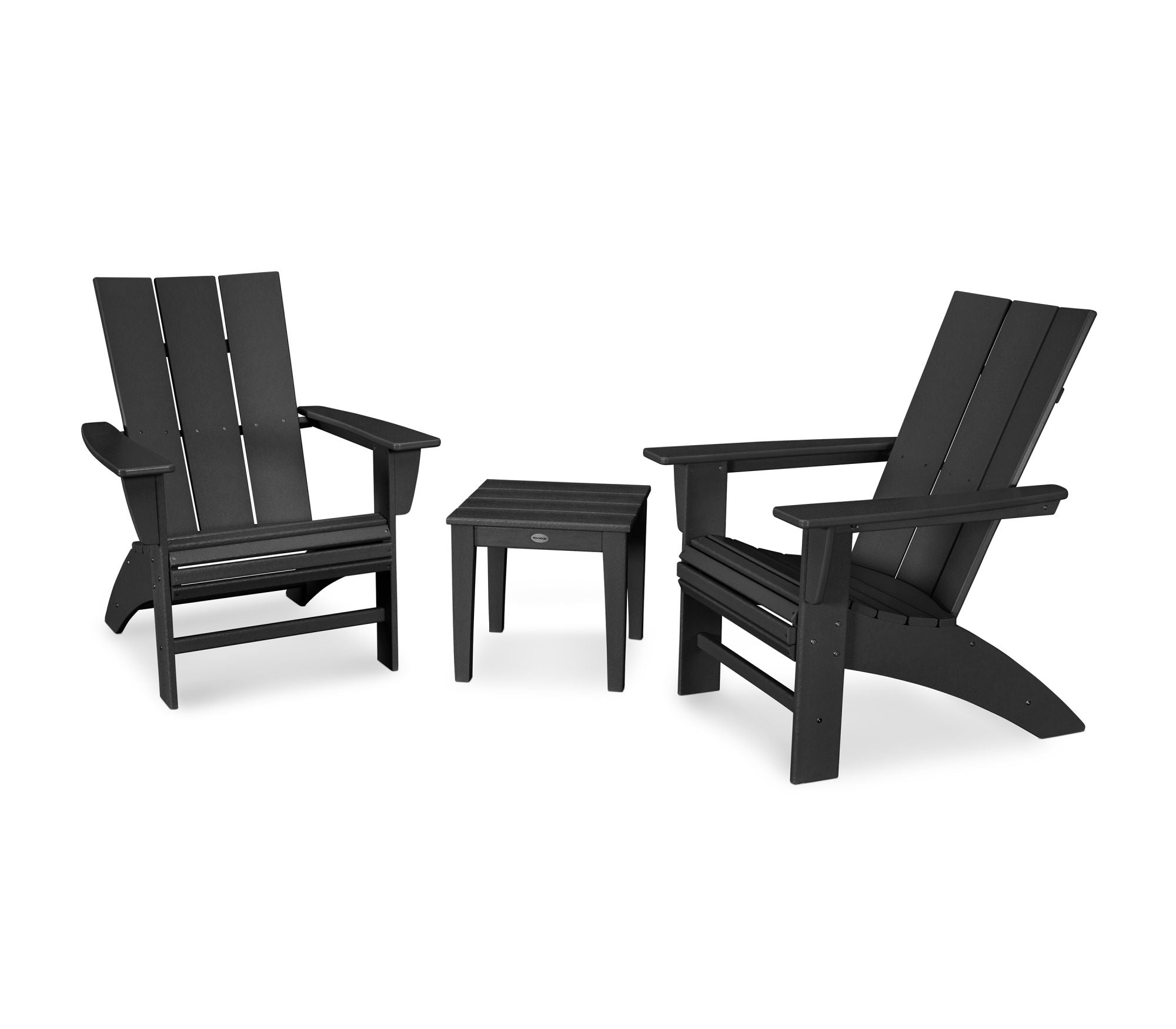 POLYWOOD Modern 3-Piece Curveback Adirondack Set